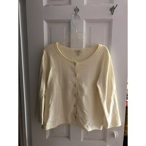 J.Jill White Button-Up Sweater